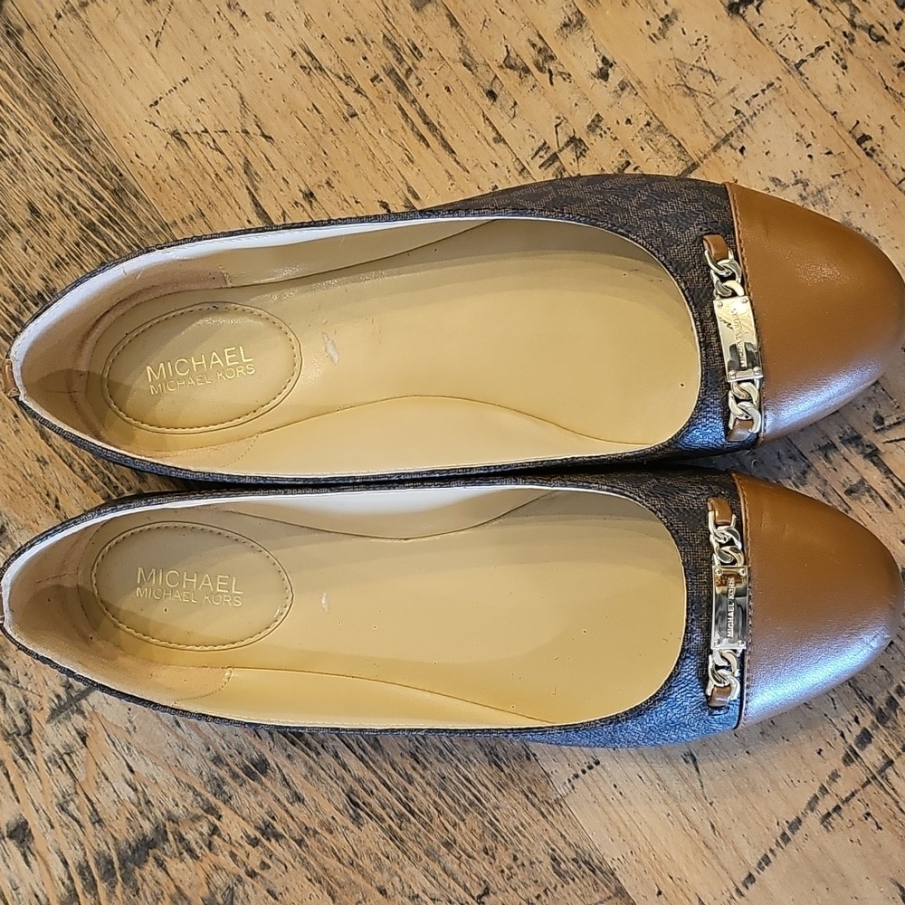 MICHAEL KORS Rebecca Flex Empire Monogram Ballet‎ Flat Size 7.5 - Picture 3 of 8